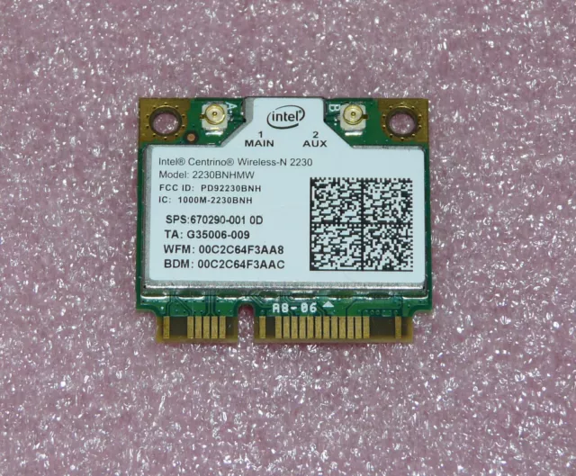 Intel Centrino Wireless-N 2230BNHMW WLAN 802.11n Mini PCIe CLEVO W230ST W230SS