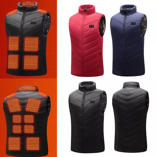 Nuovo Inverno Riscaldato Gilet USB Elettrico Heating Giacca Uomo Donna Body Wa+