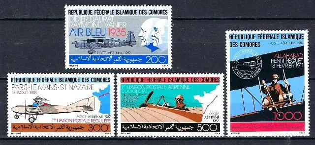 Comores 1987 Aerei (38) Yvert N° Posta Aerea 247 A 250 Nuovo MNH