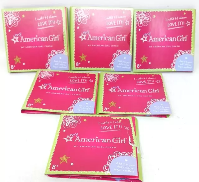 6 Brand New My American Girl Doll Charm 5 Unopened, 1 Open Kind - Heart #J10