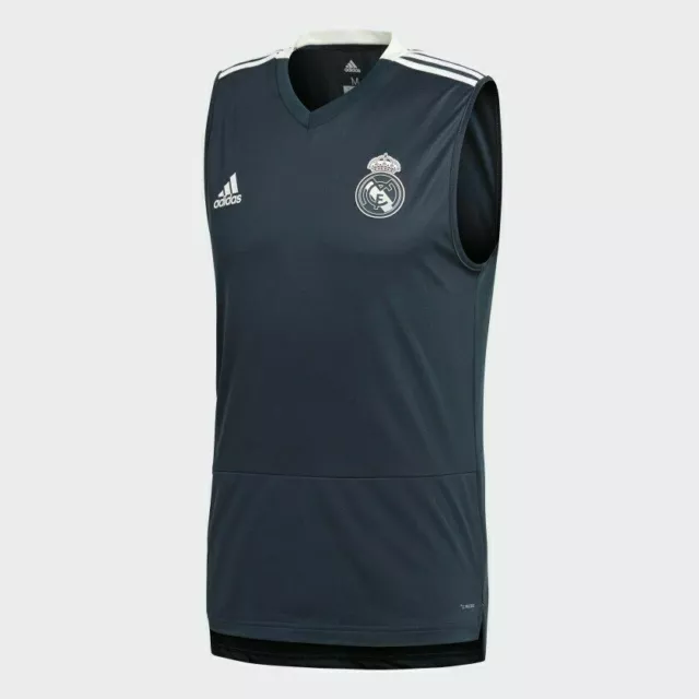 Adidas CW8650 Real Madrid Entrenamiento Camiseta 2018/19 Negro sin Mangas Azul 2