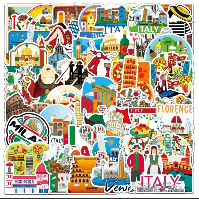 10 Random Italy Stickers IT Italia Decals Laptop Hydro Yeti Car Free Shipping!