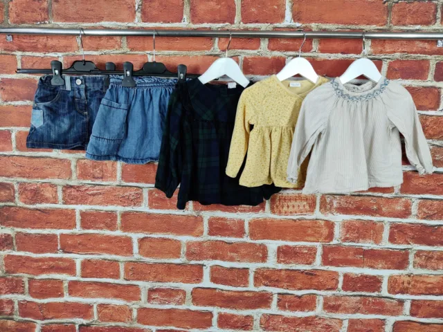 Baby Girls Bundle Age 9-12 Months Next H&M Zara Dress Tops Denim Skirts Set 80Cm