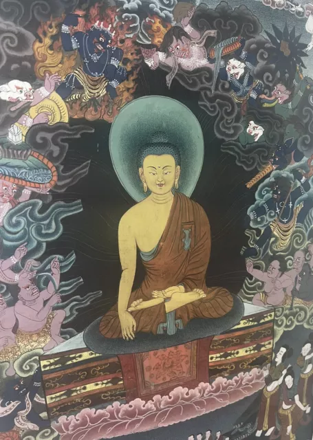 Thangka Tibet Rollbild Akshobhya Buddha Thangka Wandbild alt Tanka Thangkha