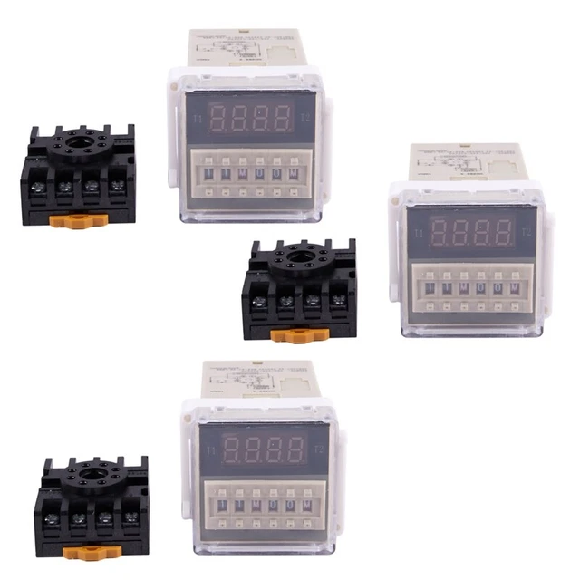 3X AC 220V 5A Programmable  Delay Relay Device Tool DH48S-S C6E6