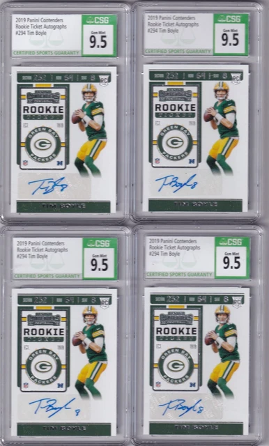 Tim Boyle 2019 Panini Contenders Rookie Ticket Autographs 294 CSG 9.5 10 Auto 4