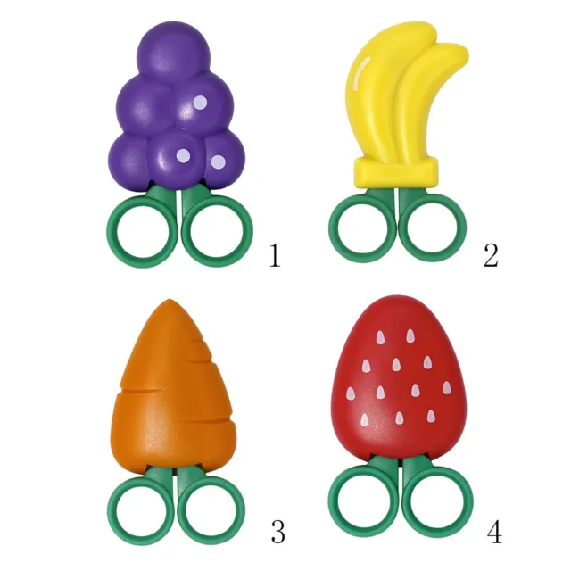 Kleine Kinderschere Bastelschere ca. 9.5 cm in 4 Früchte-Muster zur Auswahl,