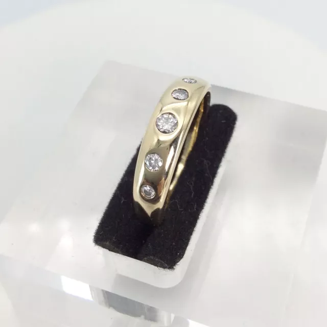 Ring 585/14k Gelbgold mit 5 x Diamant 0,30 ct Brillant Gr. 58 #199