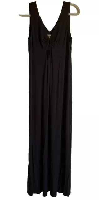 Tommy Bahama Dress Women's Medium Maxi V-Neck Sleeveless Stretch Black Beach