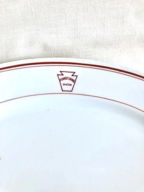 Vintage Pennsylvania Railroad System Platter,  Onondaga Pottery Syracuse, Rare 2