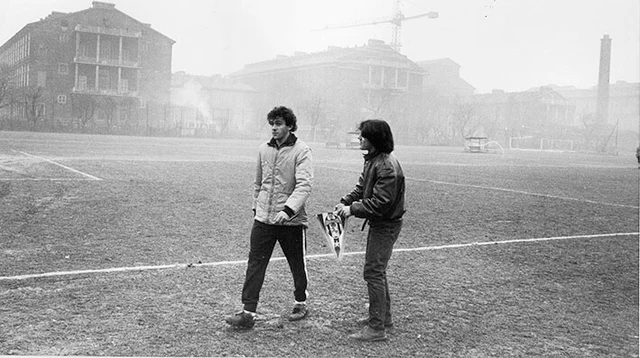 Tirage Argentique Original Michel Platini Juventus 1983, Photo Presse, Noir Et Blanc, 18x18cm