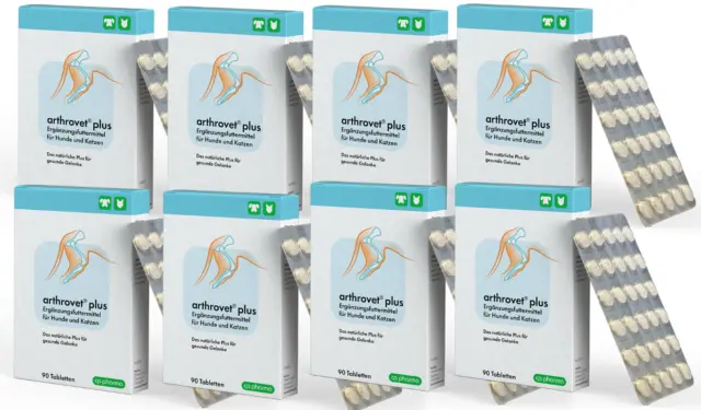 Arthrovet plus 8 x 90 Tabletten MEGAPACK mit Grünlippmuschel und Teufelskralle