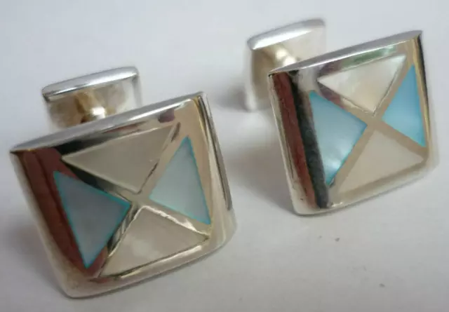 Stunning Cased Sterling Silver Designer Cufflinks Brand New