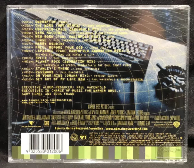 SWORDFISH The Album CD SOUNDTRACK Paul Oakenfold 2001 Australia VGC FREE POST 3