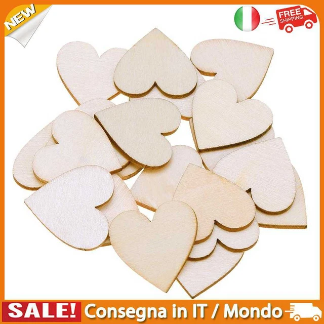 IT 50pcs Wooden Heart Birthday Party Supplies Photo Props Wedding Decor(5cm)