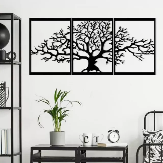 LARGE Tree of Life Metal Wall Art Home Decor 3 Panel Garden Ornament Sculpture