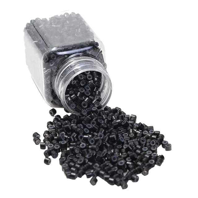 1000 Pz Anelli Foderati in Silicone 5,0X3,0 mm Perline Linkies per Punta Incollata K3K3