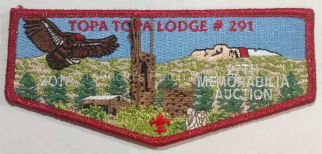 Topa Topa Lodge 291 2018 Auction Donation Flap Mint Condition FREE SHIPPING