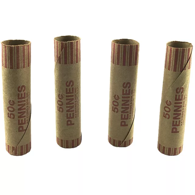 36 ROLLS PREFORMED PENNY COIN WRAPPERS TUBES 1 CENT PENNIES Shotgun Counter 2