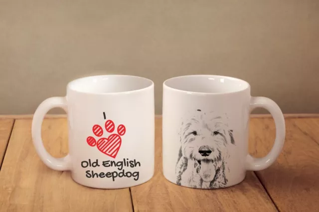 Old Anglais Berger - Une Gobelet " I Love " Sublimation Chien