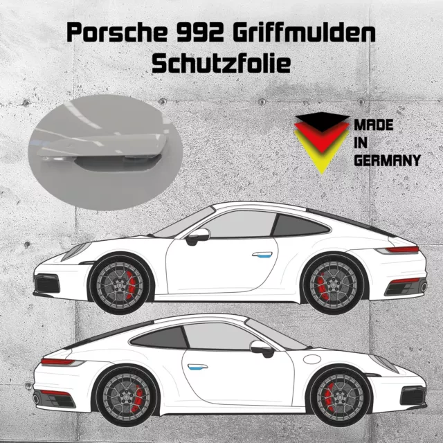 Porsche 911 992 Steinschlagschutz Schutzfolie Transparent Griffmulden R+L