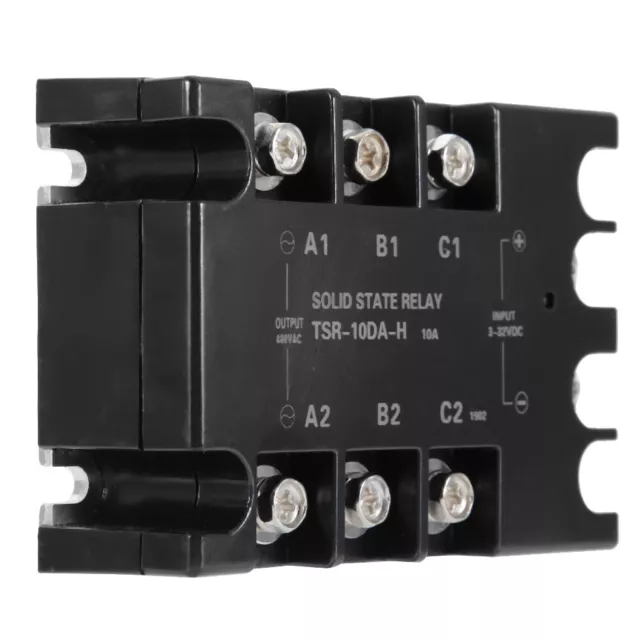 3 Phase 10A DC AC Solid State Relay SSR Input 3-32VDC Load 24-480VAC TSR-10DA H☃