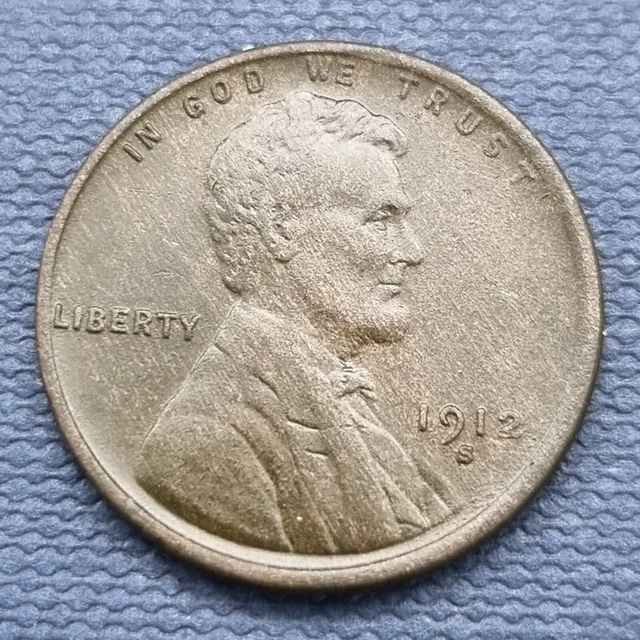 1912 S Wheat Cent Lincoln Head Penny 1c High Grade XF - AU #46480