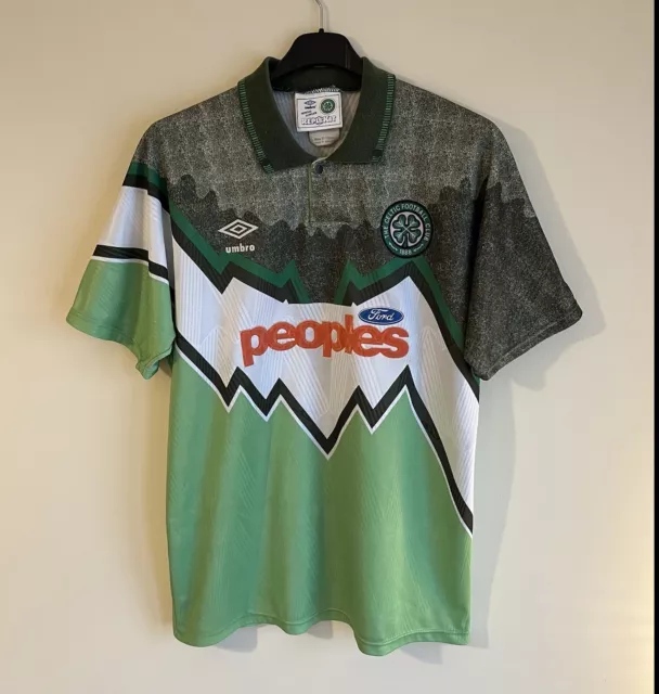 RARE! Celtic Glasgow 1991/1992 Original Away Football Shirt Jersey Umbro Size M