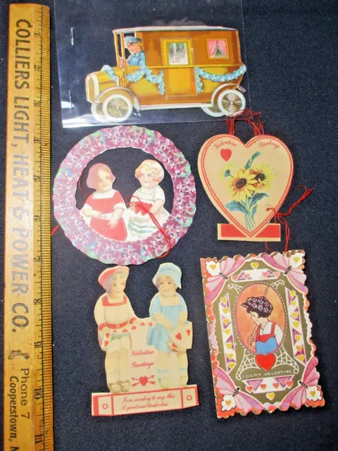 Mixed Lot VICTORIAN Valentine Cards Fold-Out Die-Cut~Stand UP Vintage