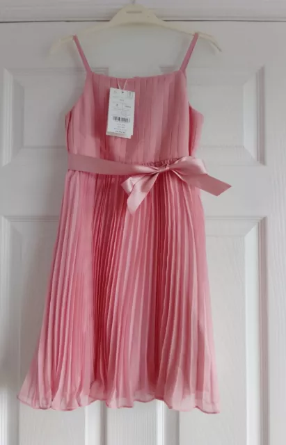 NEW Monsoon - Age 8 - Pink Pleated Strappy Party Dress