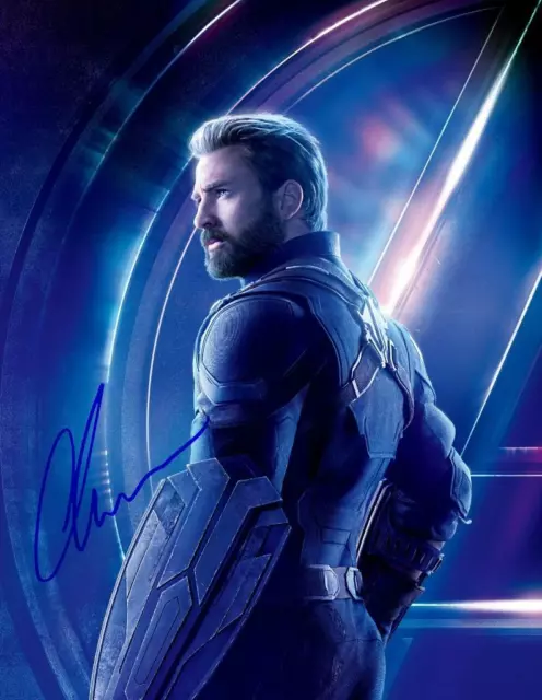 Chris Evans Captain America, Avengers Signed Autographed 10"X 8" Re- Photo Print