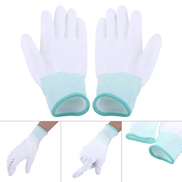 (M Green)1 Pair Anti Static Antiskid Glove PU Coated ESD For PC Computer