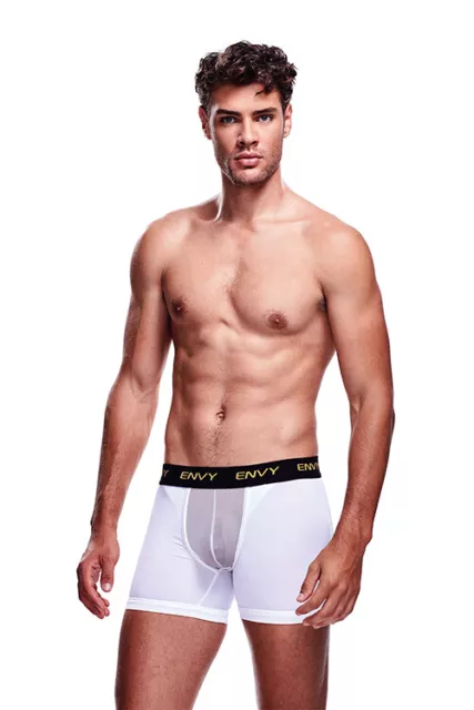 Pantaloni sexy in rete lunga Envy bianco S/M - L/XL designer eleganti bianco caldo