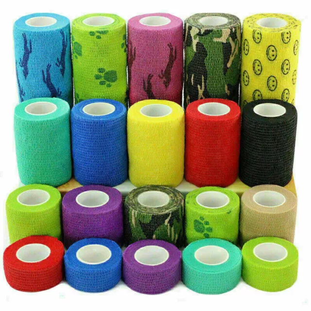 Pet Vet Wrap Self Adhesive Elastic Bandage Injury Wrap Tape Wrist Ankle Sprains