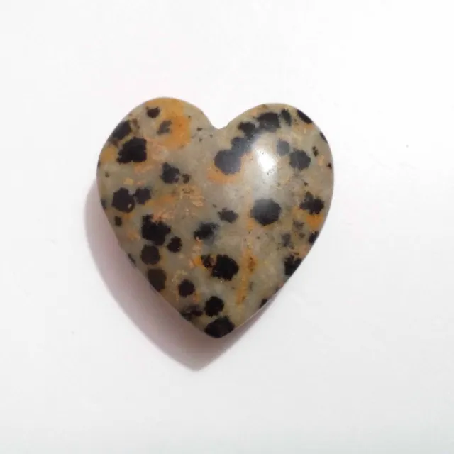 Incredibile cabochon a forma di cuore di diaspro dalmata 26,40 Crt gemma...