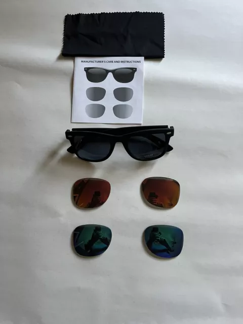 Sunglasses with three sets of lenses. Several available. 2