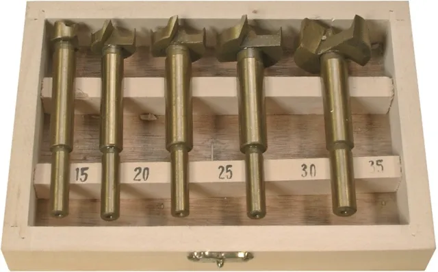 Kunstbohrer-Satz Titan-Nitriert 15-35 mm 5-tlg. Länge 75 mm Holz Sperrholz MDF