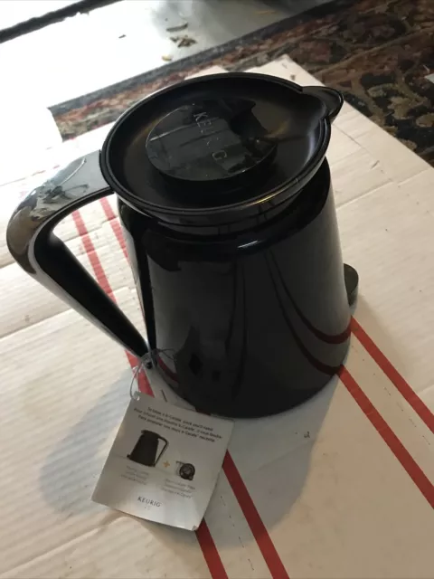 Keurig 2.0 K Cup Brew Carafe Pitcher Coffee Pot Black Silver Handle 32 Oz 4 Cups