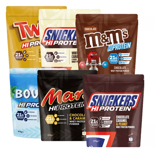 (29,70 EUR/kg) Mars Snickers Twix Hi Protein Powder 875g Beutel Eiweiß Pulver