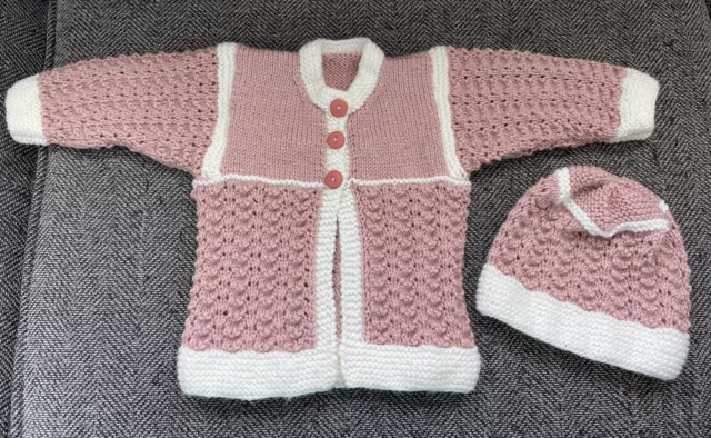 Baby jacket and hat set.