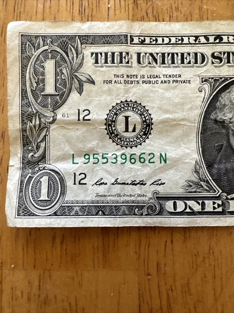 $1 One Dollar Bill Gas Pump Error Odometer Two Digits Raised Series 2013