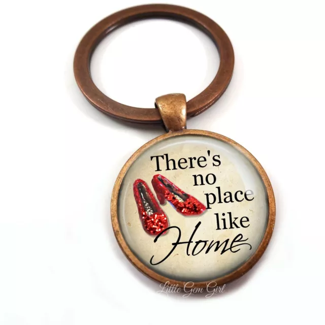 Wizard of Oz There's No Place Like Home Ruby Red Slippers Keychain Charm