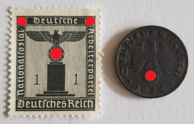 Original Münze & Briefmarke - Deutsches / Drittes Reich - Sammlung