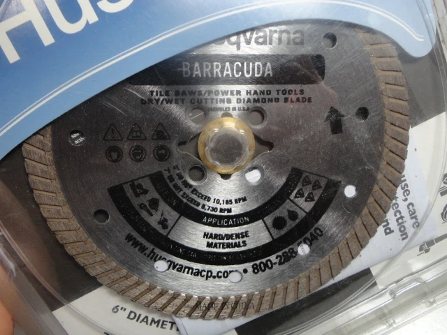 Hoja de sierra general Husqvarna 542761429 Barracuda 6" mampostería azulejos piedra hormigón Hoja de sierra general Husqvarna 542761429 Barracuda 6" mampostería azulejos piedra hormigón