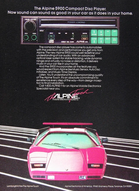 1986 ALPINE LAMBORGHINI COUTACH Genuine Vintage Ad ~ FREE SHIPPING!
