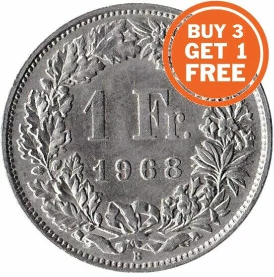 1 Swiss Franc Coin Choice of Dates 1875 to 2019 Switzerland