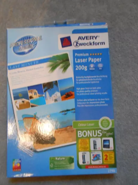 Premium Colour Laser Foto-Papier, 200 g/ qm AVERY Zweckform 2798 (4004182026021)