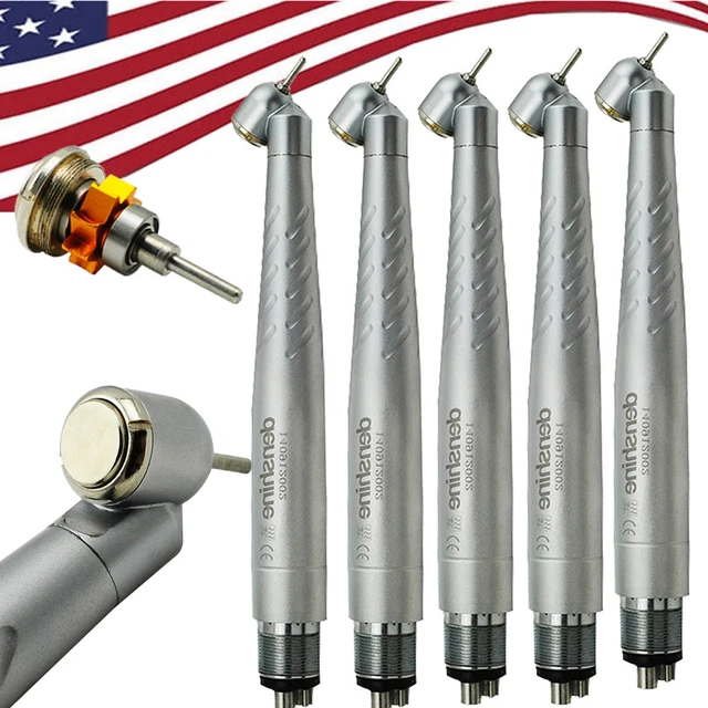 5pcs Dental 45° Surgical Single Spray 4 Hole Handpiece Standard Push Button FDA
