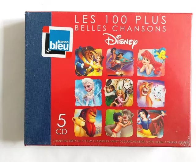 LES 100 PLUS BELLES CHANSONS DE WALT DISNEY ♦ COFFRET NEUF DE 5 CD blanche neige