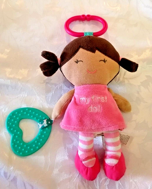 My First Doll CARTER'S Stroller Baby Buggy PINK Infant Stuffed Toy Teether PLUSH